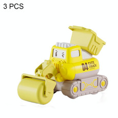 3 PCS 7799 Pressing Inertia Forward Cartoon Children Toy Car(Yellow)