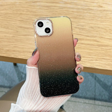 Glitter Gradient TPU Phone Case For iPhone 11(Black Gold)