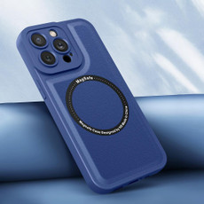 For iPhone 14 Pro Magsafe Magnetic Plain Leather Phone Case(Royal Blue) For iPhone 14 Pro Magsafe Magnetic Plain Leather Phone Case(Royal Blue)