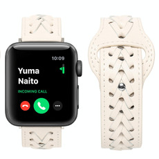 Woven Watch Strap For Apple Watch Series 9&8&7 41mm / SE 3&SE 2&6&SE&5&4 40mm / 3&2&1 38mm(White)