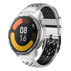 For Xiaomi MI Watch Color 2 22mm Two-Color Breathable Silicone Watch Band(White+Black)