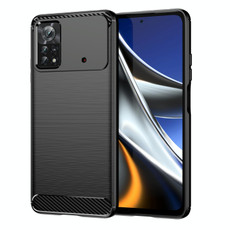 For Xiaomi Poco X4 Pro 5G Brushed Texture Carbon Fiber TPU Phone Case(Black) For Xiaomi Poco X4 Pro 5G Brushed Texture Carbon Fiber TPU Phone Case(Black)