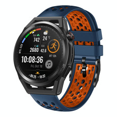 For Huawei Watch GT Runner 22mm Two-Color Breathable Silicone Watch Band(Midnight Blue+Orange) For Huawei Watch GT Runner 22mm Two-Color Breathable Silicone Watch Band(Midnight Blue+Orange)