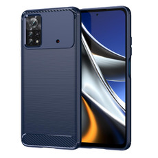 For Xiaomi Poco X4 Pro 5G Brushed Texture Carbon Fiber TPU Phone Case(Blue) For Xiaomi Poco X4 Pro 5G Brushed Texture Carbon Fiber TPU Phone Case(Blue)
