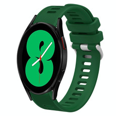 For Samsung Galaxy Watch4 44mm 20mm Twill Solid Color Silicone Watch Band(Green)