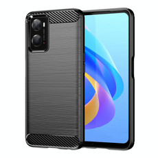 For OPPO K10 Brushed Texture Carbon Fiber TPU Phone Case(Black)