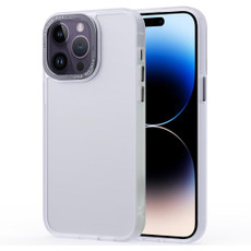 For iPhone 14 Pro Max Gold Version Frosted Back Shockproof Phone Case (White)