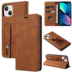 For iPhone 13 Wristband Magnetic Leather Phone Case(Brown) For iPhone 13 Wristband Magnetic Leather Phone Case(Brown)