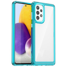 For Samsung Galaxy A73 5G Colorful Series Acrylic + TPU Phone Case(Transparent Blue)