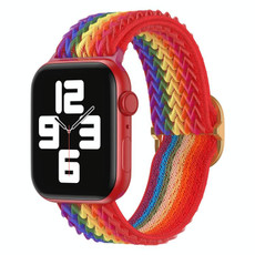 Wave Nylon Watch Band For Apple Watch Series 9&8&7 41mm / SE 3&SE 2&6&SE&5&4 40mm / 3&2&1 38mm(Rainbow)