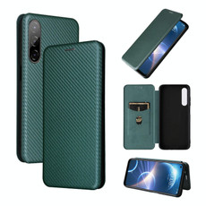 For HTC Desire 22 Pro Carbon Fiber Texture Flip Leather Phone Case(Green) For HTC Desire 22 Pro Carbon Fiber Texture Flip Leather Phone Case(Green)
