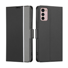 For Motorola Moto G42 Twill Texture Side Button Leather Phone Case(Black)