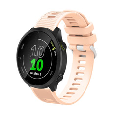 For Garmin Vivoactive 3 20mm Silicone Twill Watch Band(Sand Pink)