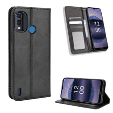 For Nokia G11 Plus Magnetic Buckle Retro Texture Leather Phone Case(Black)