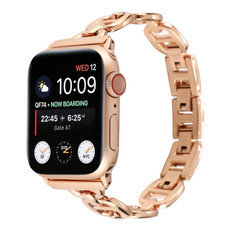 Steel Watch Band For Apple Watch Series 9&8&7 41mm / SE 3&SE 2&6&SE&5&4 40mm / 3&2&1 38mm(Rose Gold) Steel Watch Band For Apple Watch Series 9&8&7 41mm / SE 3&SE 2&6&SE&5&4 40mm / 3&2&1 38mm(Rose Gold)