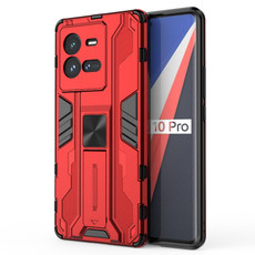 For vivo iQOO 10 Pro Supersonic PC + TPU Shock-proof Protective Phone Case with Holder(Red)