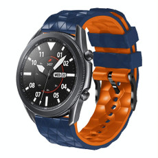 For Huawei Watch GT3 Pro 46mm 22mm Football Pattern Two-Color Silicone Strap(Midnight Blue + Orange) For Huawei Watch GT3 Pro 46mm 22mm Football Pattern Two-Color Silicone Strap(Midnight Blue + Orange)