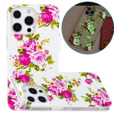 For iPhone 14 Pro Max Luminous TPU Soft Phone Case (Rose Flower)