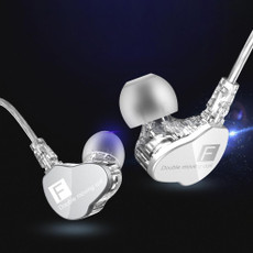 QKZ F910 In-Ear Subwoofer Dual Dynamic Earphone(Transparent)
