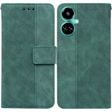 For Tecno Camon 19 Geometric Embossed Leather Phone Case(Green)