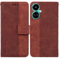 For Tecno Camon 19 Pro 5G Geometric Embossed Leather Phone Case(Brown)