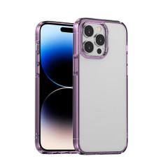 For iPhone 14 Pro Max PC + TPU Full Coverage Shockproof Phone Case (Transparent Purple)