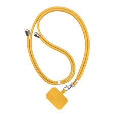 2 PCS Phone Lanyard Adjustable Detachable Neck Cord with Card(Yellow)