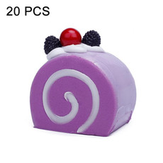 20 PCS Simulation Egg Roll Cake Refrigerator Sticker Photography Props Decoration(Glossy Purple)
