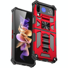 For Samsung Galaxy Z Flip4 5G Armor Shockproof TPU + PC Magnetic Protective Phone Case with Holder(Red)