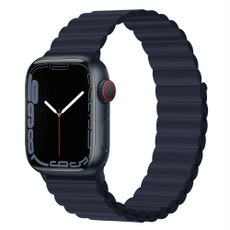 Silicone Magnet Watch Band For Apple Watch Series 9&8&7 41mm / SE 3&SE 2&6&SE&5&4 40mm / 3&2&1 38mm(Indigo Blue)