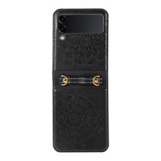 For Samsung Galaxy Z Flip4 Mandala Embossing Fold Leather Phone Case(Black)