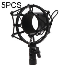 5 PCS Condenser Microphone 46mm Plastic Shockproof Mount Holder (Black)