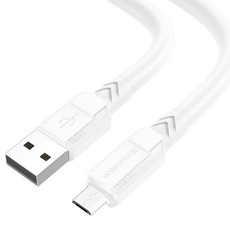 Borofone BX81 2.4A USB to Micro USB Goodway Charging Data Cable, Length:1m(White)