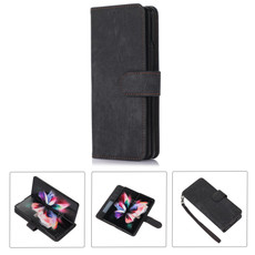 For Samsung Galaxy Z Fold3 5G Horizontal Flip Leather Phone Case with Pen Slot(Black)