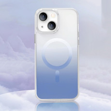 For iPhone 14 Plus Gradient Magsafe Magnetic Phone Case (Blue)