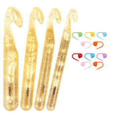 15mm+18mm+20mm+25mm+10 Pins Transparent Bold Crystal Crochet Knitting Tool Set 15mm+18mm+20mm+25mm+10 Pins Transparent Bold Crystal Crochet Knitting Tool Set