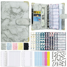 A6 Binder Budget Book Marbled Notebook PU Leather Binder(Gray) A6 Binder Budget Book Marbled Notebook PU Leather Binder(Gray)