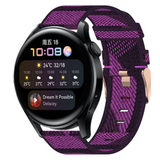 For Huawei Watch 3 22mm Nylon Woven Watch Band(Purple)