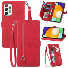 For Samsung Galaxy A52s 5G Embossed Flower Shockproof Leather Phone Case(Red) For Samsung Galaxy A52s 5G Embossed Flower Shockproof Leather Phone Case(Red)