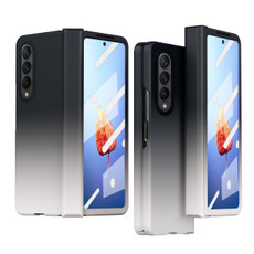 For Samsung Galaxy Z Fold4 Colorful Gradient Tempered Film Integrated Phone Case(Black White)