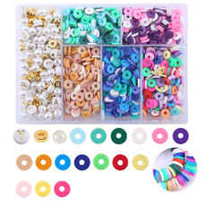 2 PCS 6 Grids Soft Pottery Beading Set DIY Bracelet Necklace Making(Mixed)