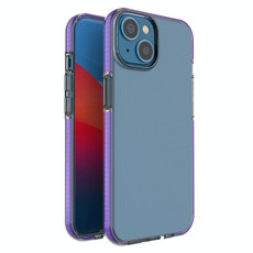 For iPhone 14 Two-color Transparent TPU Phone Case (Purple)