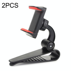 2PCS Car Sun Visor Bracket Car Mobile Phone Buckle Holder(Red)