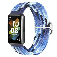 For Huawei Band 7 Nylon Braided Buckle Watch Band(Colorful Blue) For Huawei Band 7 Nylon Braided Buckle Watch Band(Colorful Blue)