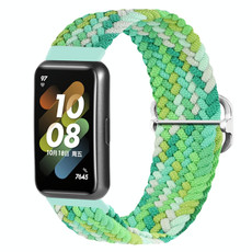 For Huawei Band 7 Nylon Braided Buckle Watch Band(Colorful Green) For Huawei Band 7 Nylon Braided Buckle Watch Band(Colorful Green)
