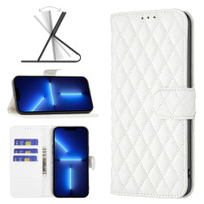 For iPhone 13 Pro Max Diamond Lattice Wallet Leather Flip Phone Case (White) For iPhone 13 Pro Max Diamond Lattice Wallet Leather Flip Phone Case (White)