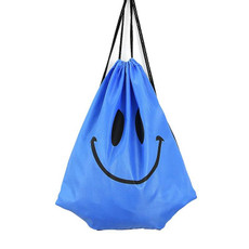 10 PCS Beach Fitness Swimming Drawstring Waterproof Bag(Blue Smiley Face)