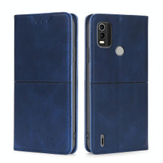 For Nokia C21 Plus Cow Texture Magnetic Horizontal Flip Leather Phone Case(Blue)