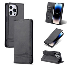 For iPhone 14 Pro AZNS Magnetic Calf Texture Flip Leather Phone Case(Black) For iPhone 14 Pro AZNS Magnetic Calf Texture Flip Leather Phone Case(Black)