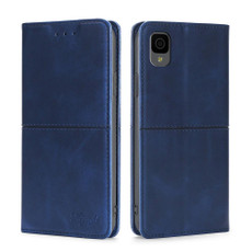 For TCL 30Z T602DL Cow Texture Magnetic Horizontal Flip Leather Phone Case(Blue)